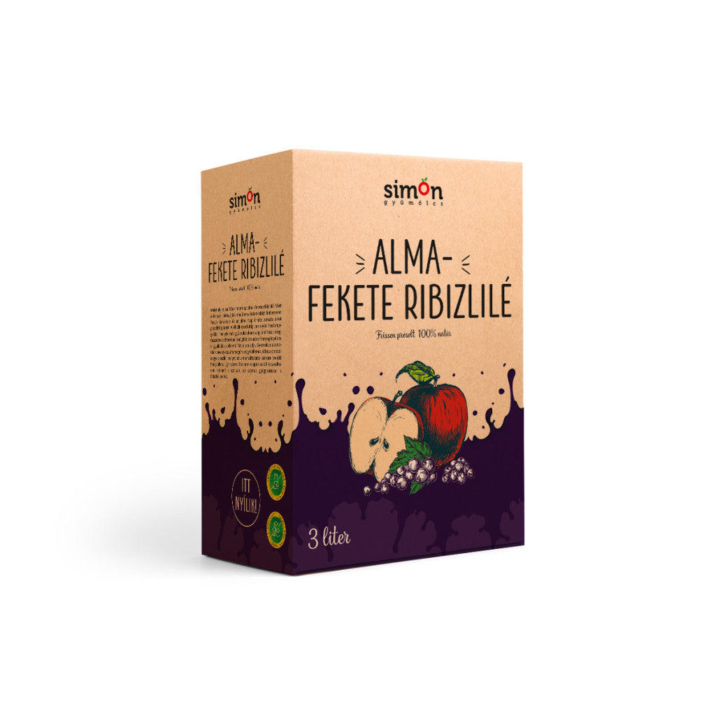 Simon -100% Alma - FeketeribizliLé -3 liter, (dobozban)