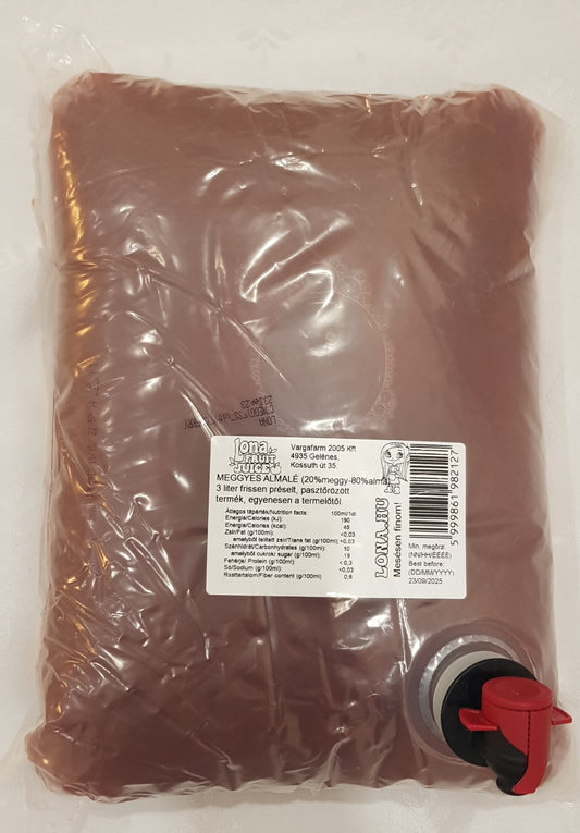 Lona - MEGGY - Alma (20-80%) gyümölcslé -3 lit -doboz nélkül
