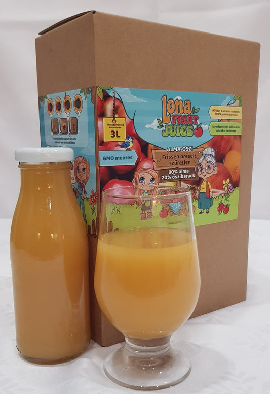 LONA - ŐSZI-Alma (20-80%) gyümölcslé -3 lit -dobozban